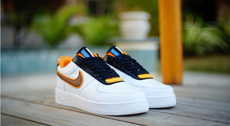 Riccardo Tisci Nike R.T. Air Force 1 Low White Black Yellow Shoes - Click Image to Close